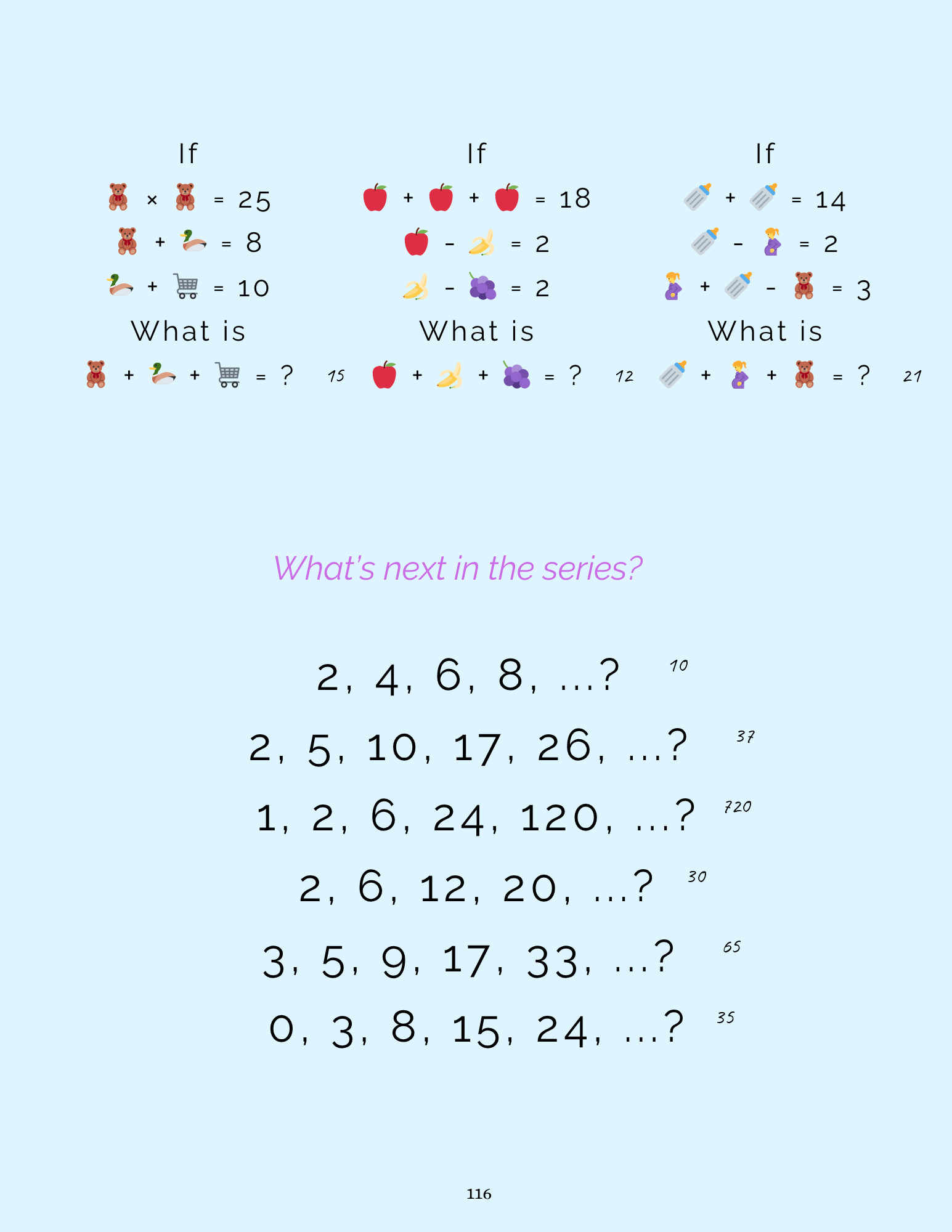 Fill in the blanks math answers, page 12