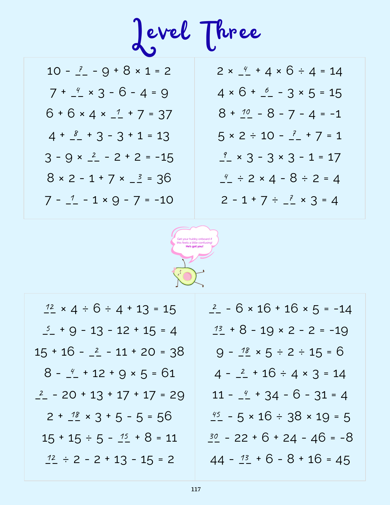 Fill in the blanks math answers, page 13