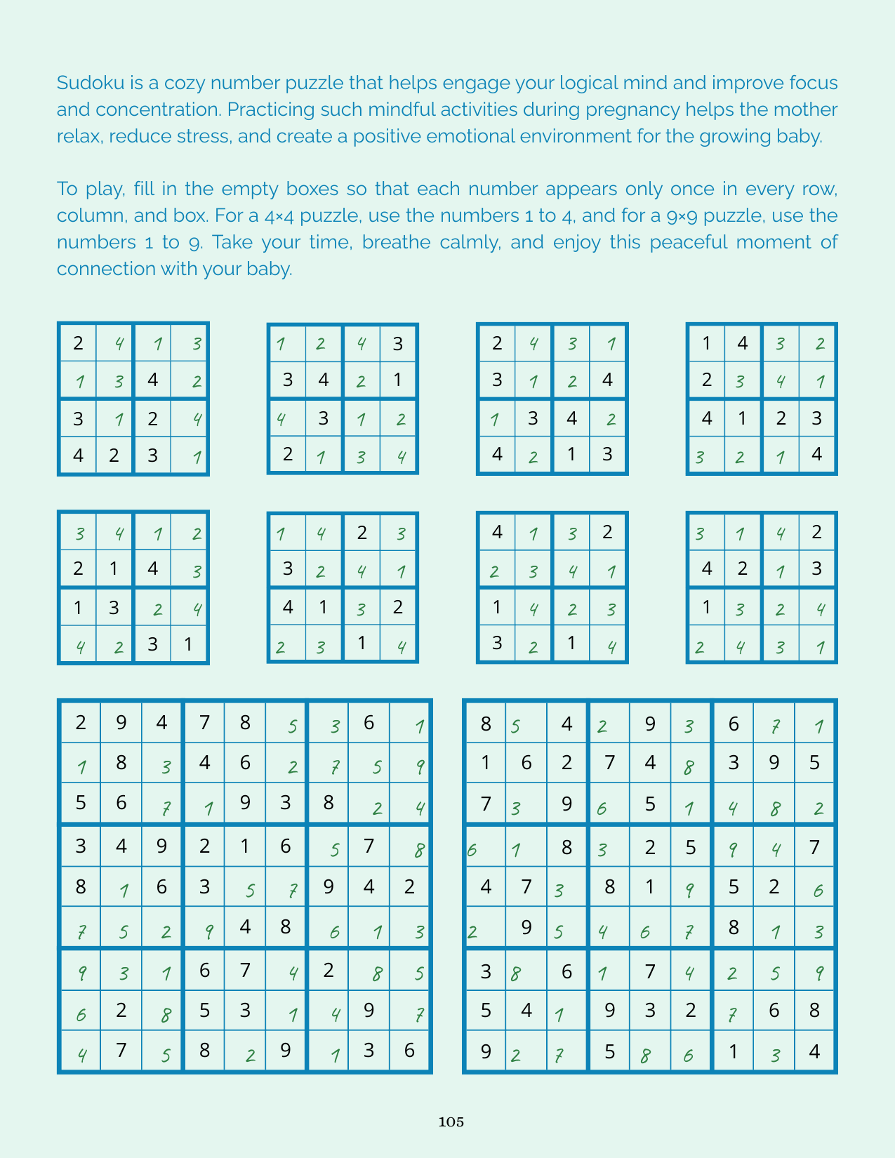Sudoku solutions page 1