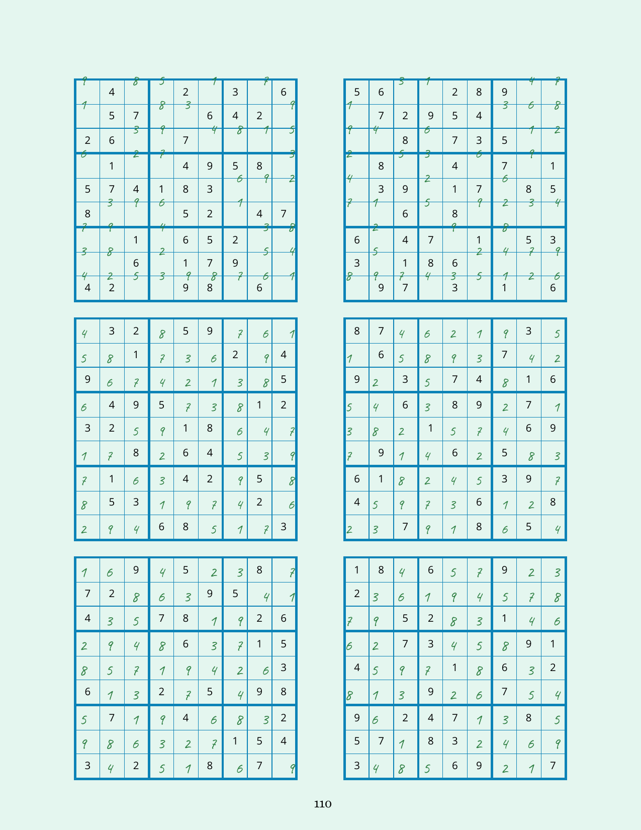 Sudoku solutions page 6